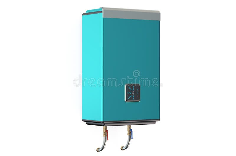 Blue Modern Automatic Water Heater Stock Illustration Illustration of