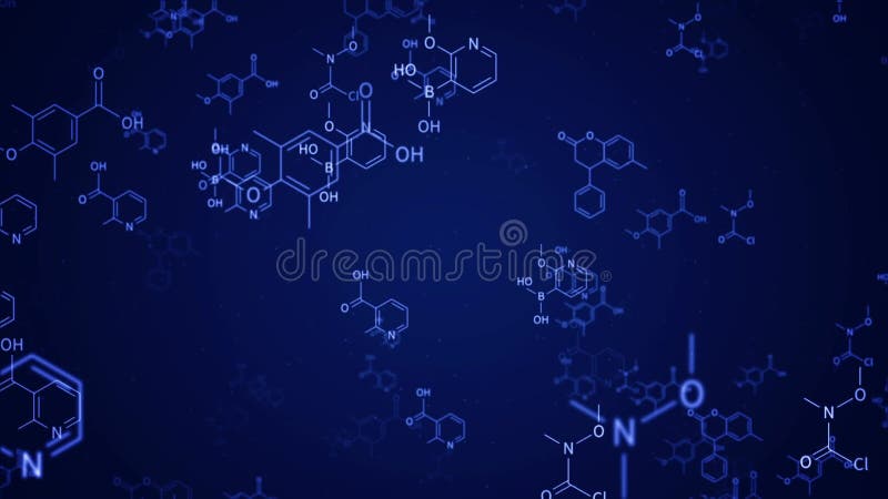 Blue Molecular Structure Array vector illustration