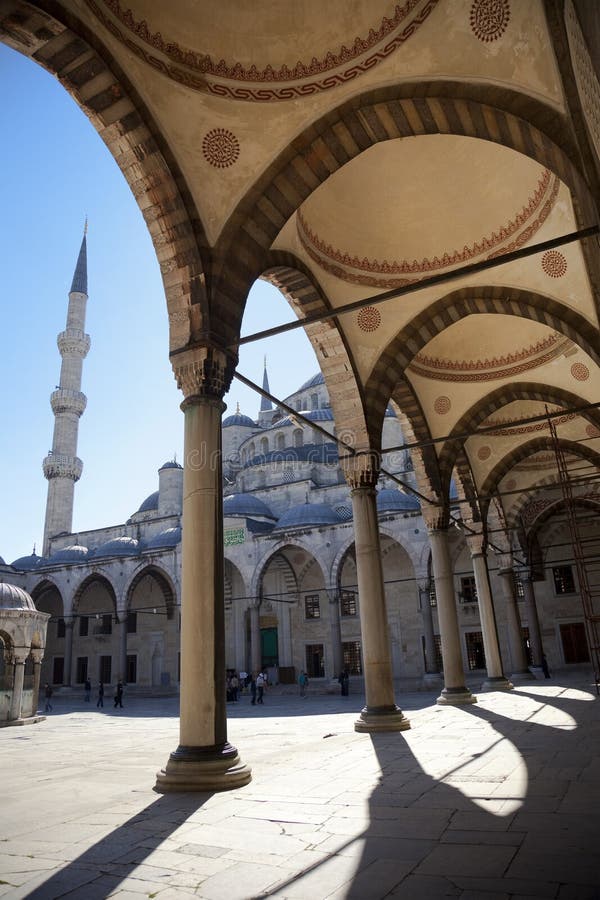Blue mosque courtyard / sun day / Istanbul / Turkey. Blue mosque courtyard / sun day / Istanbul / Turkey