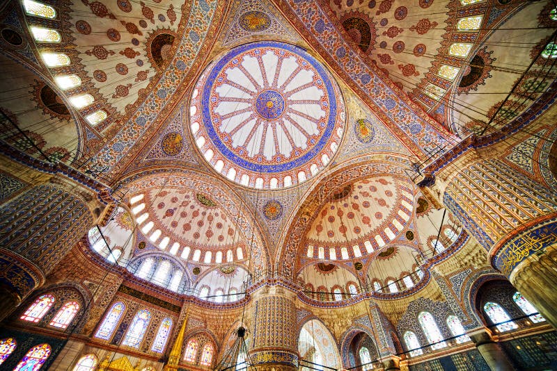 Blue Mosque Interior stock photo