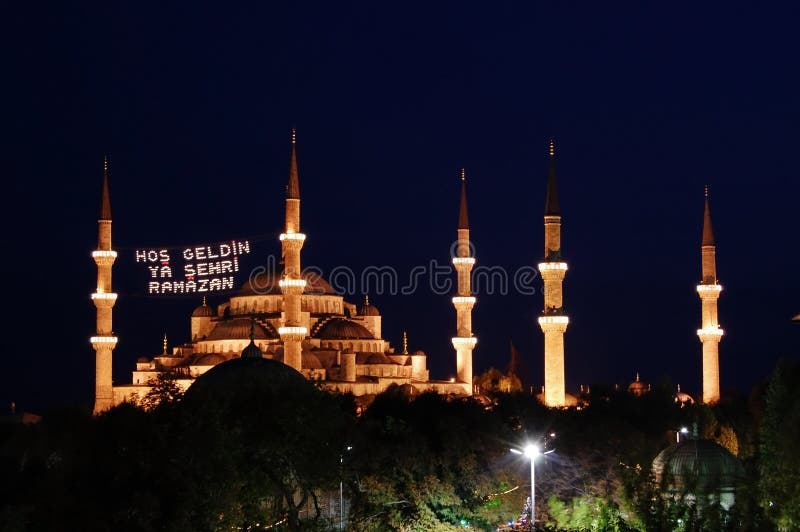 Blue Mosque at night in Istanbul, Turkey stock photos Blue Mosque at night in Istanbul, Turkey stock photos