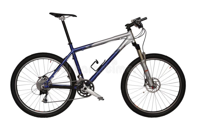 Blue Mountain bike. Isolated on a white background.