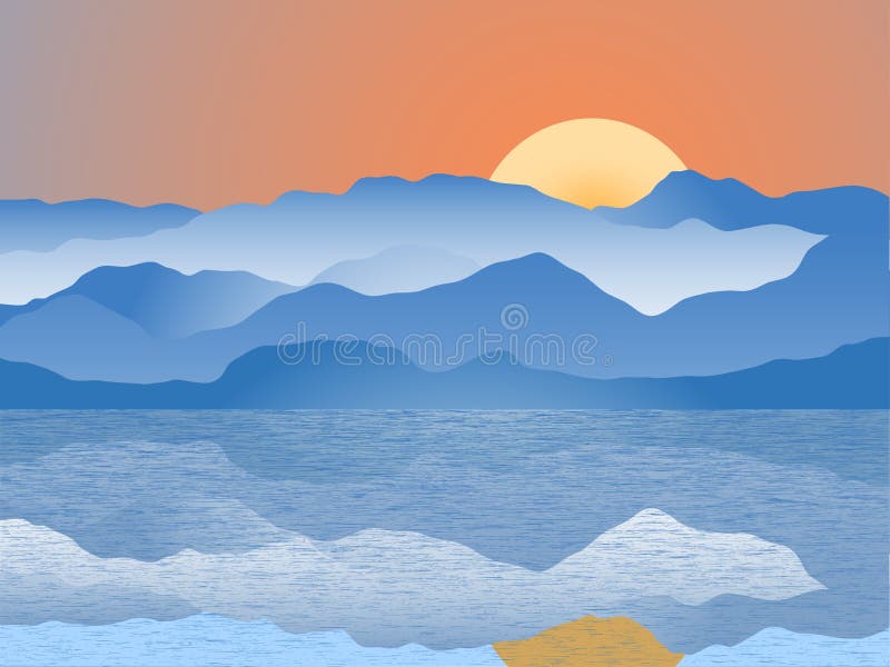 Blue mountain range stock illustration