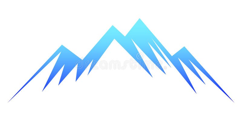 Blue Mountain Silhouette on White Background - Vector Stock Vector ...