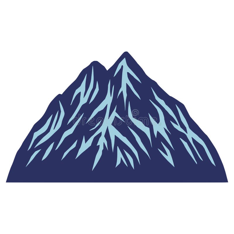 Blue Mountain Vector Illustration Beautiful Dark Blue Mountain Hills Landscape stock illustration