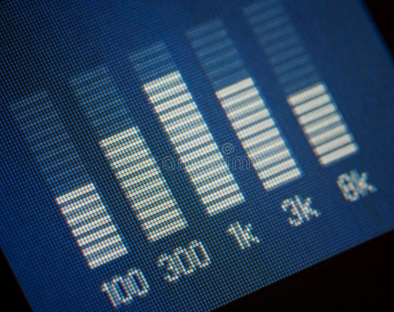 Blue music equalizer stock photo. Image of equipment 12618112