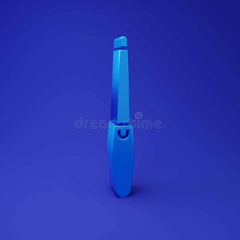 Blue Nail file icon isolated on blue background. Manicure tool. Minimalism concept. 3D render illustration stock illustration