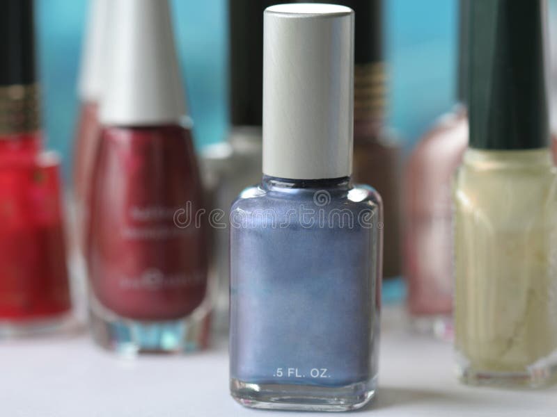Blue nail polish stock image. Image of close, heart, bottle 541177