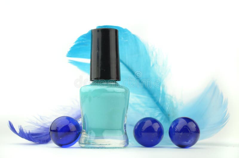 Blue Nail Polish Bottle stock photo. Image of nails, beuty 42401612