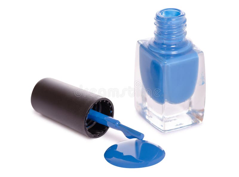 Blue nail polish royalty free stock photos