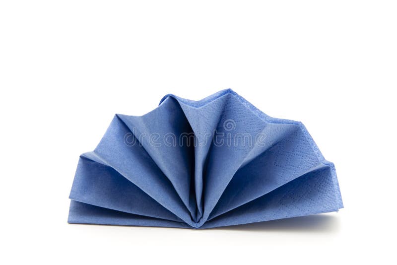 Blue napkin folded