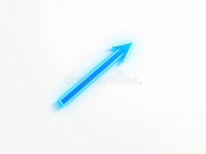 Blue Neon Arrow Icon Directional Sign Modern Minimalist Vector Illustration vector illustration