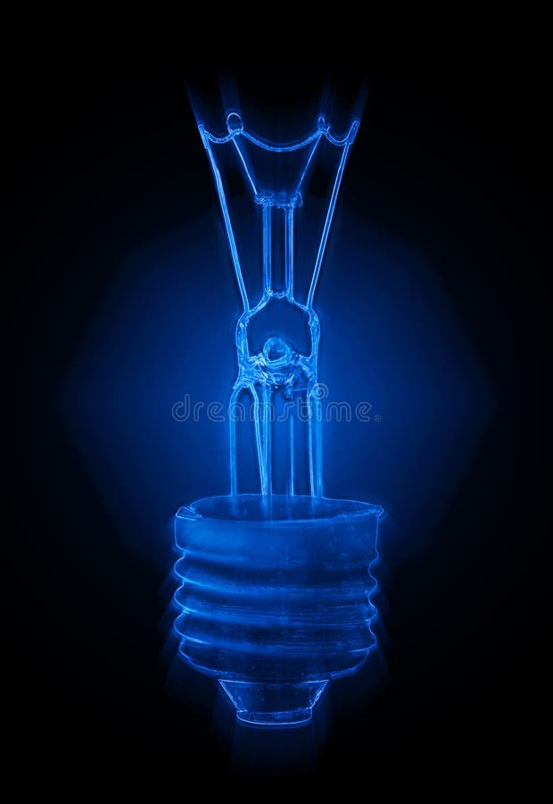 Blue neon light bulb stock image. Image of light, neon 21399075