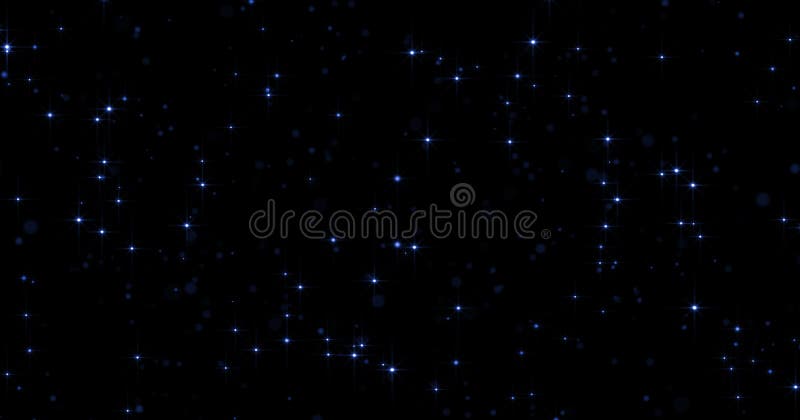 Blue neon particles shine background with light glow bokeh and shimmering dust light magic effect. Blue particles and shimmering g