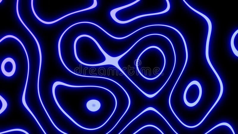 Blue Neon Wavy Line Pattern Flowing in Seamless Abstract Loop Animation royalty free illustration