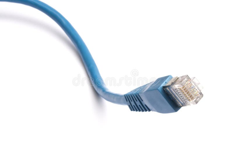 Blue network cable stock photography