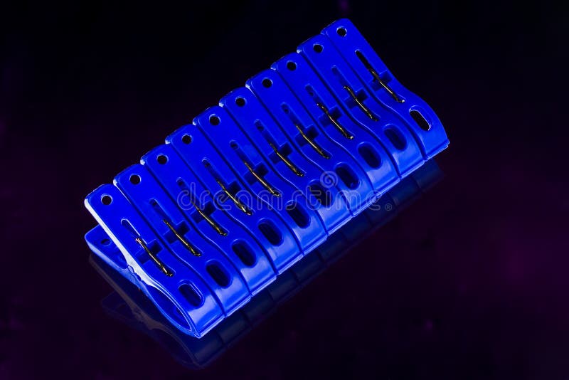 Blue New Plastic Clothespins Stock Image Image of clip, clamp 110989835