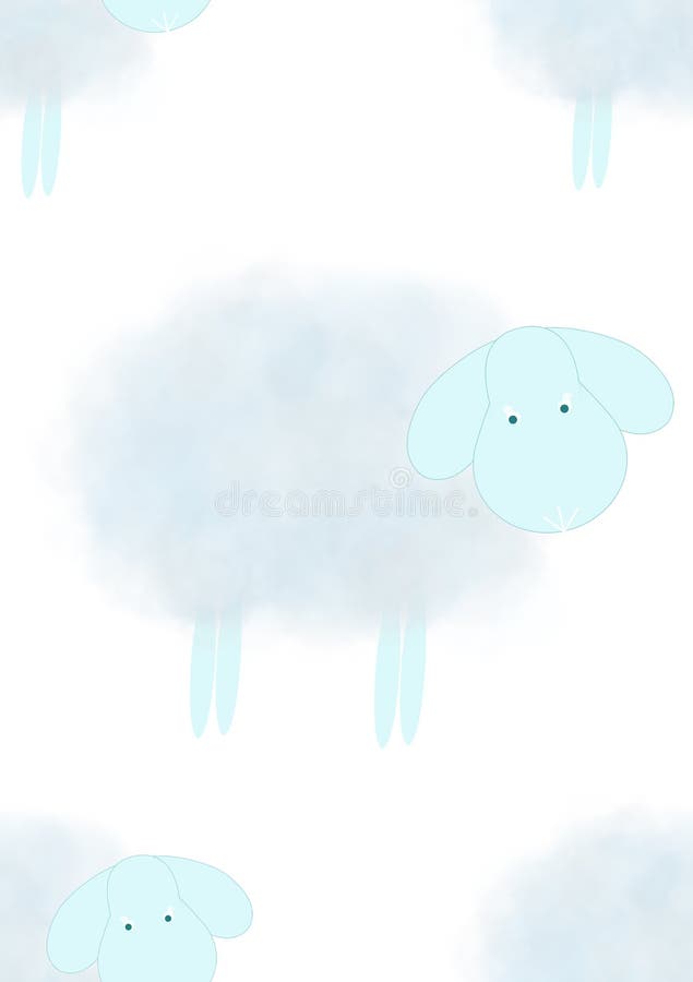 Blue nursery wallpaper stock illustration. Illustration of endless 12518836