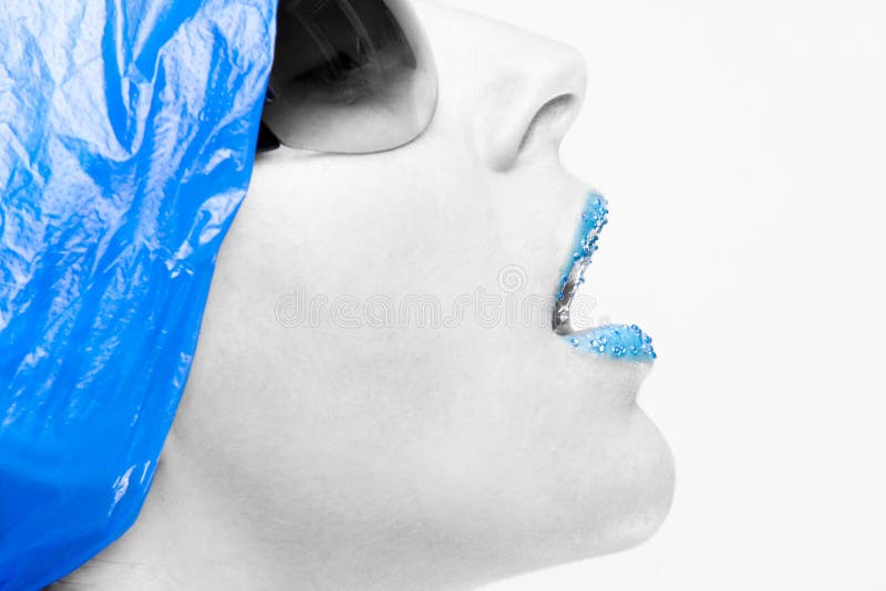 Cold lips stock photo. Image of fallen, mouths, blue, makeup 2284966