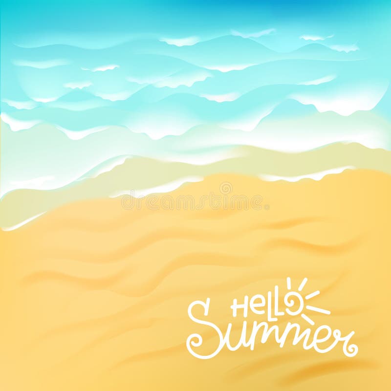 Blue ocean wave on sandy beach vector illustration Blue ocean wave on sandy beach vector illustration