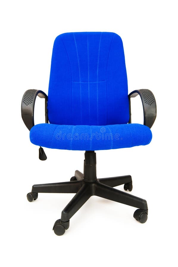 The Blue Office Chair Isolated on the White Background Stock Image