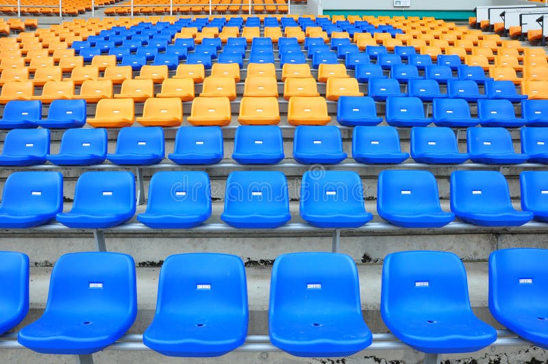 Blue and orange seat