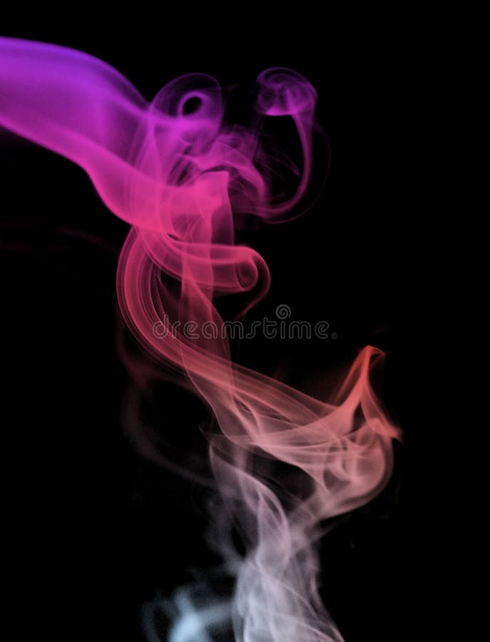 Blue And Orange Smoke On A White Background. Stock Photo Image of