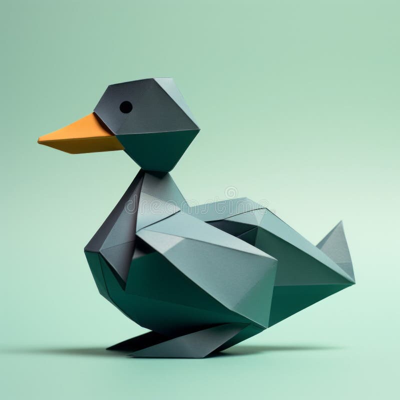 Origami Duck Stock Photo - Download Image Now - Origami, Bird