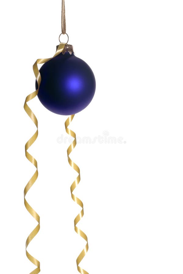 Blue Ornament with Gold Ribbon