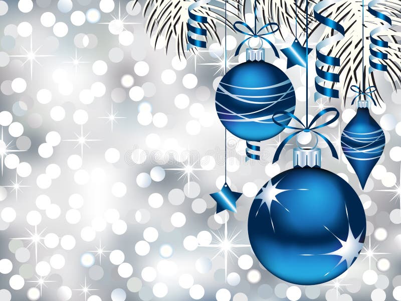 Blue Christmas Ornaments stock vector. Illustration of design - 16829725