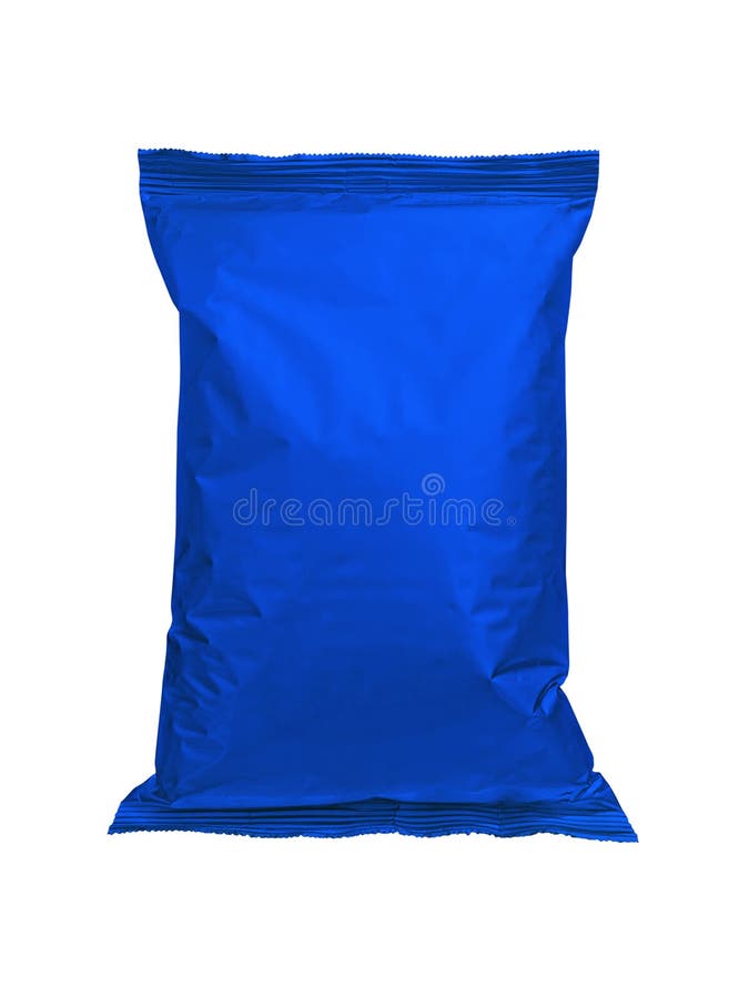 Blue Packaging for Food, Chips, Crackers, Sweets, Mockup for Your Design and Advertising, an