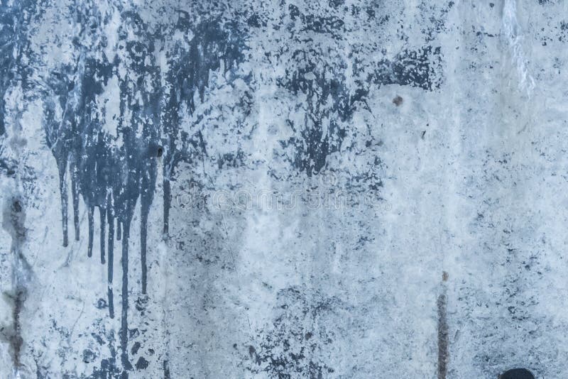 Blue Painted Concrete Surface Old Stained Paint Wall Texture Spilled