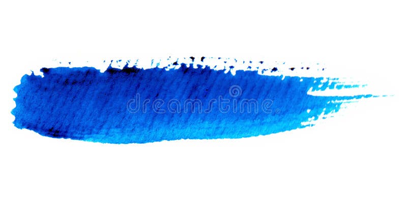 Blue Painting Brush Stroke On White Stock Illustration - Illustration