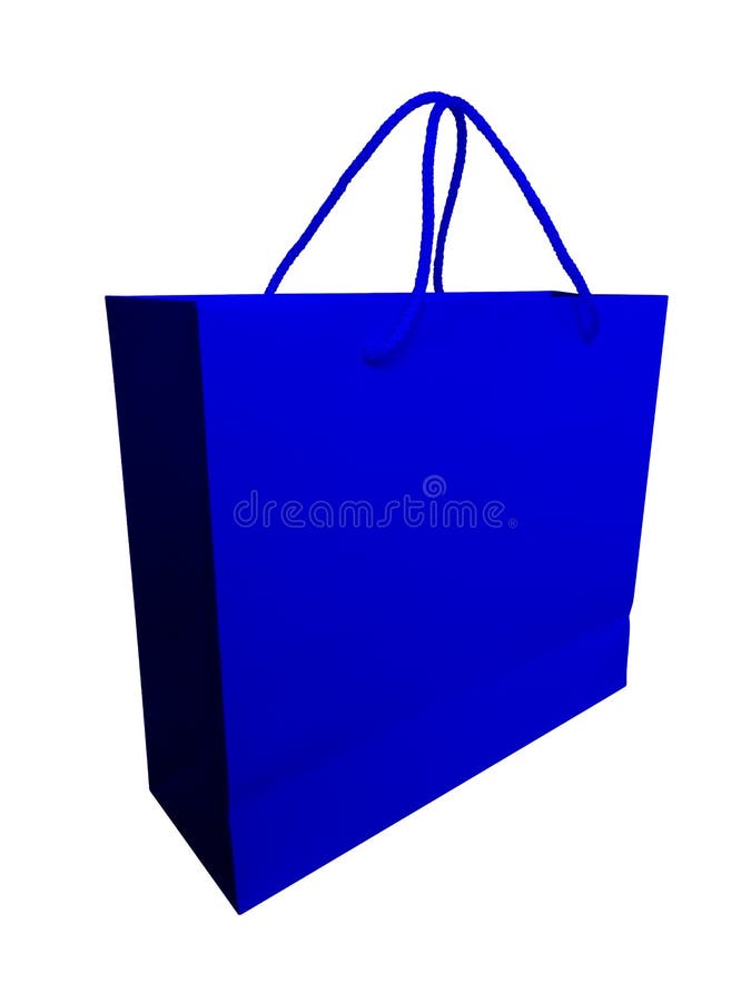 Paper bag isolated - blue stock illustration. Illustration of design ...