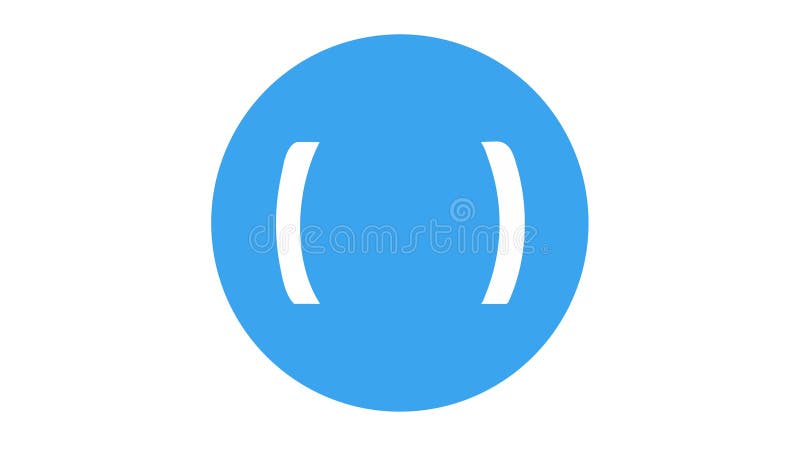 Blue Parentheses Brackets Typography Icon, vector design Generative AI vector illustration