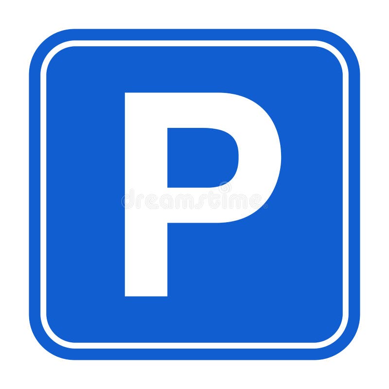 Blue Parking Icon Isolated On White Background. Street Road Sign. Blue