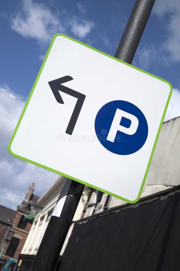 Blue Parking Sign stock image. Image of arrow, city, traffic 35889639