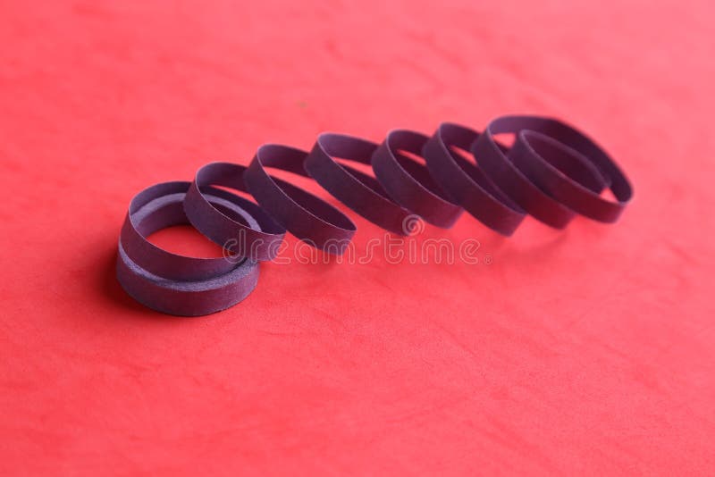 Blue Party Streamers Isolated on a Red Background Stock Image Image