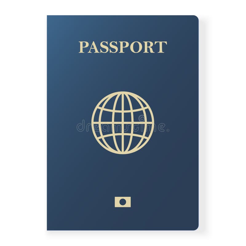 Blue Passport Isolated on White. International Identification Document