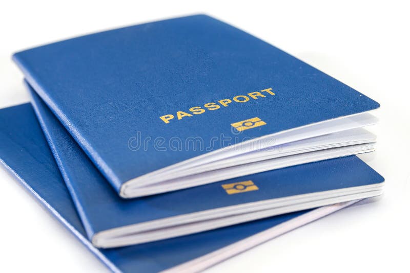 Blue Passports Isolated on White Background Stock Image Image of