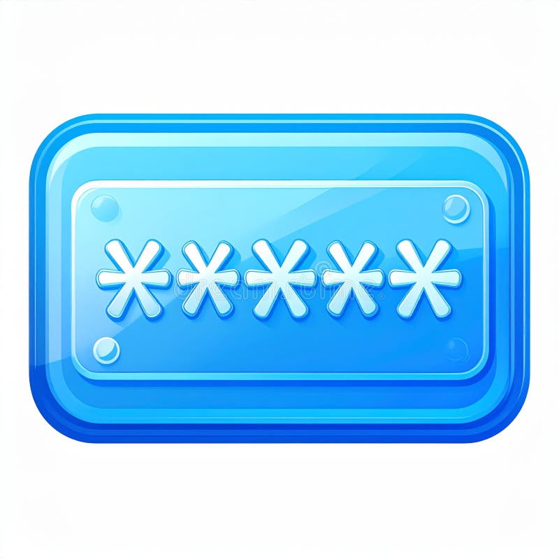 Blue Password Access Button Digital Interface vector illustration