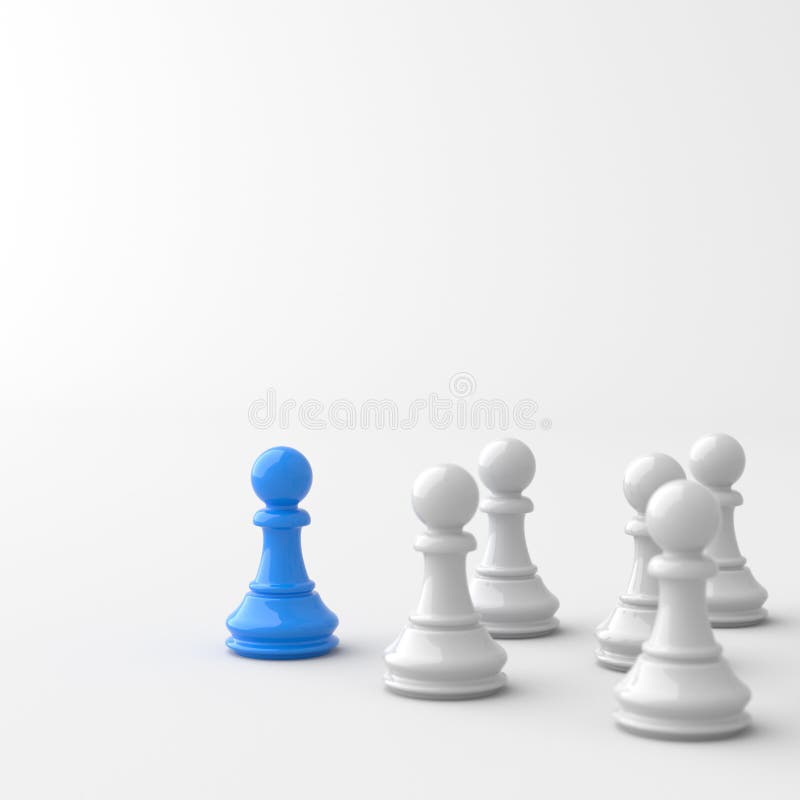 Chess Pieces On Some Blue Backgrounds With A Small White Pawn Wallpaper  Image For Free Download - Pngtree