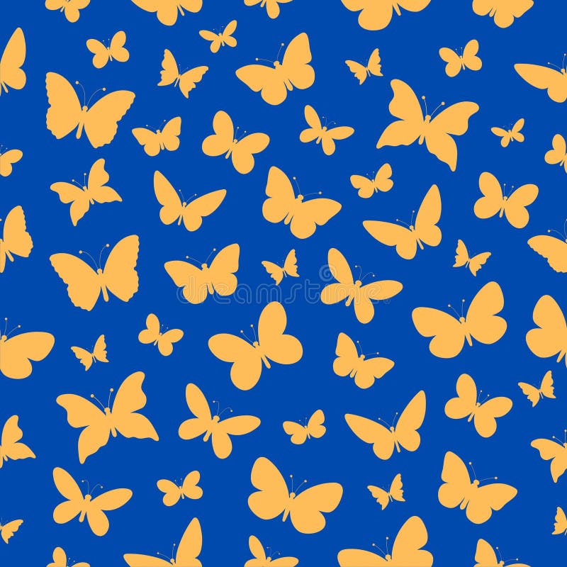 Blue and Peach Butterfly Pattern Stock Illustration Illustration of