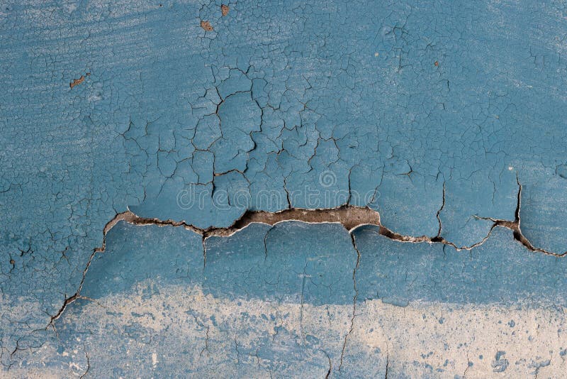 Blue Peeling Paint on the Wall. Old Concrete Wall with Cracked Flaking Paint Stock Image Image