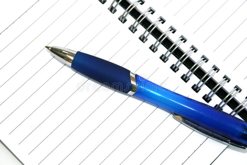 Blue pen and note-book