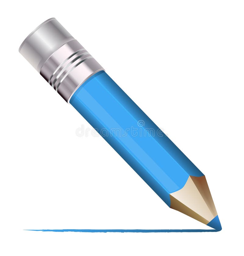 Blue Pencil stock vector. Illustration of background 27379737