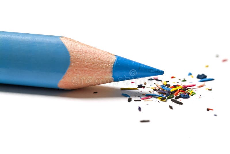 Blue pencil and shavings