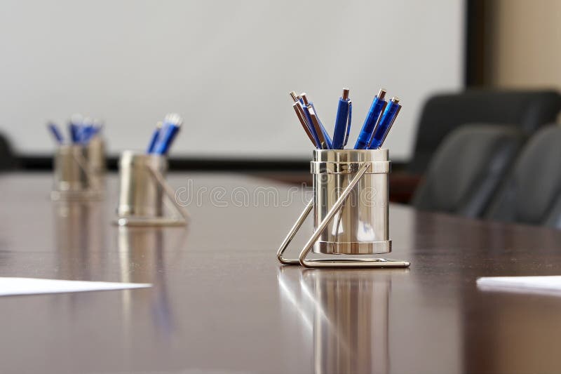 Blue pens stock photo. Image of conference, business, discussion 4640708