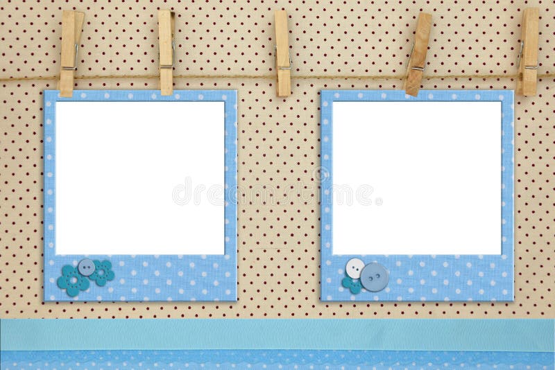 Blue photo frames royalty free stock photography