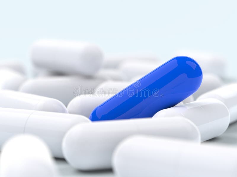 Blue pill stock illustration. Illustration of aspirin 54694072